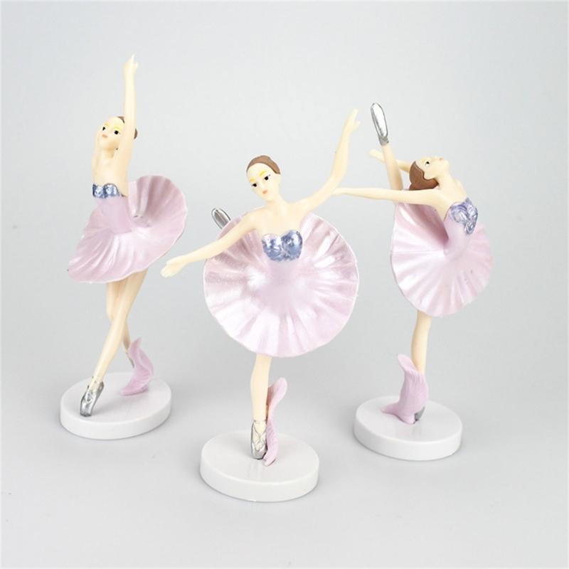 Pack/3pcs Magical Ballerinas Cake Decoration Ballerinas Theme Birthday Party Supplies Dancing Ballerinas Girl Figurine