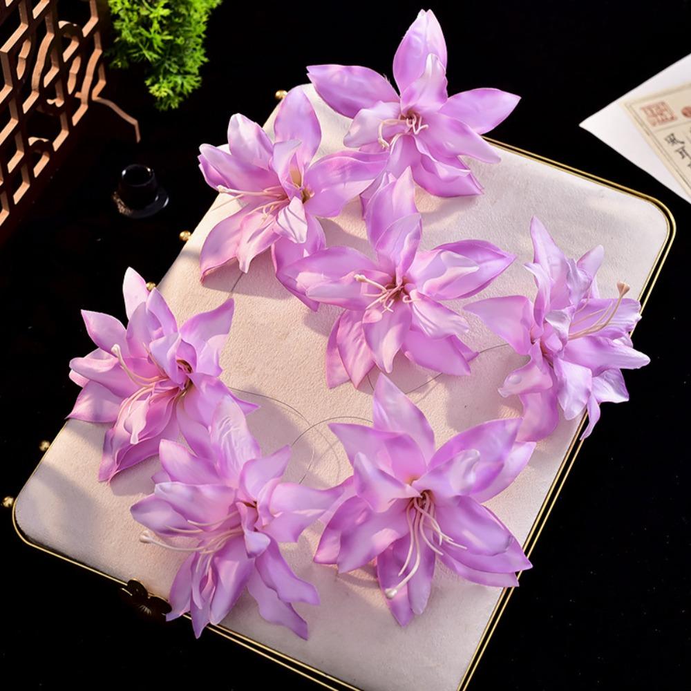 

French Style Bride Headdress Flower Tassel Hair Jewelry Bridal Headwear Photography Accessories фиолетовый