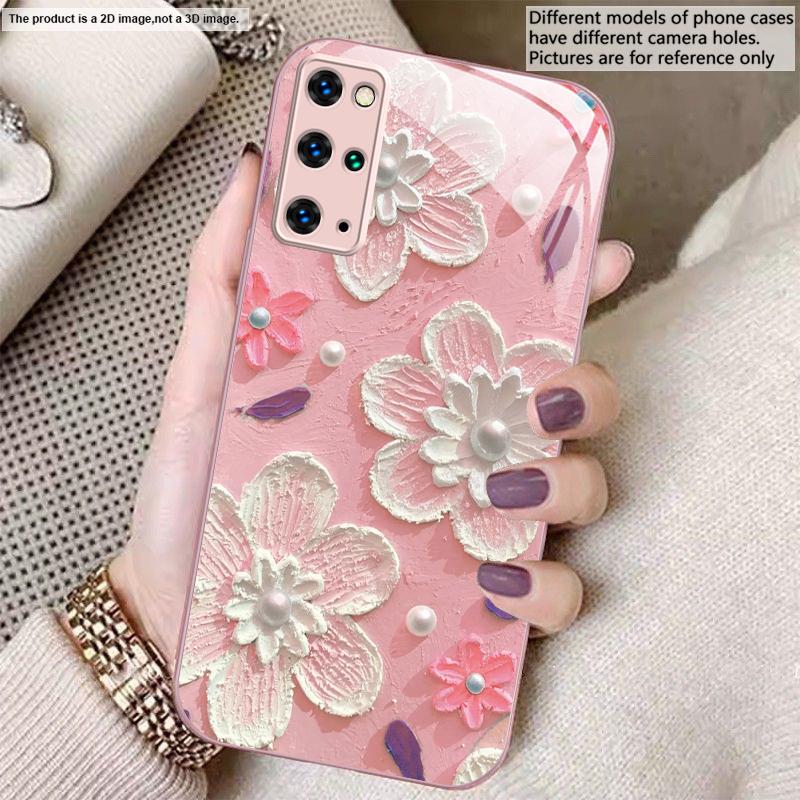 

Cream rice white petals For Samsung S26 S22 S8 S9 S10 S20 Ultra S21 Pro S22 Plus S23 FE S24Ultra S25 Edge S24+ Glass Phone Case Galaxy S26