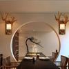 American Retro Deer Horn LED Wall Lamp Living Room Restaurant Bedroom Study Light Creative Coffee Shop Homestay Decor Lighting