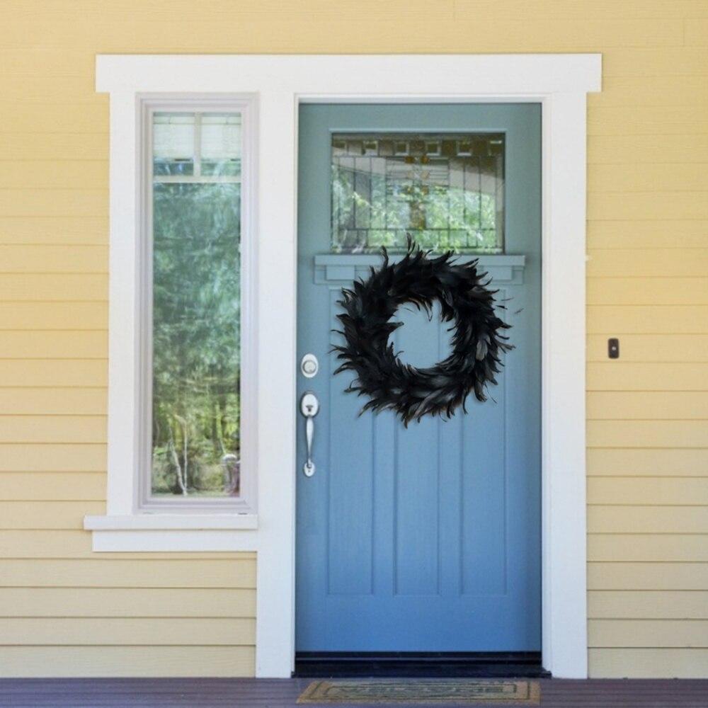 Halloween Decorations Hanging Unique Feathers Wreath