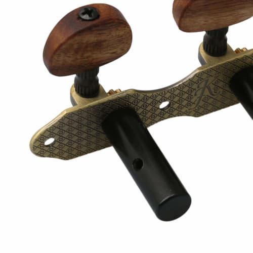 Yibuy 2-Piece Tuning Pegs for Classical Guitar, Guitar Tuner Machine Heads, Left & Right, Wood Handle, Green Patina & Wood Color