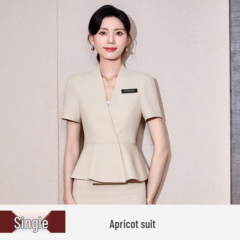 Women's Short Sleeve Professional Suit for Salon and Hotel Work