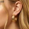 Effie Queen Edelstahl 18 Karat Blattförmige Ohrstecker Idealer Schmuck für Frauen Ohraccessoire Bankett Party Geschenk STGE05