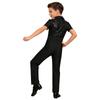 Trajes de patinaje artístico para niños Camisa de baile latino moderno para niños Body Leotardo Niños Salsa Tango Salón Solapa Mono Tops