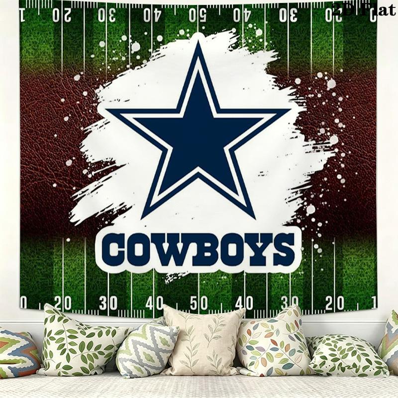 Dallas Cowboys Logo Wall Tapestry Aesthetic Wall Hanging Printed Fabric Blanket Decorative Tapestries for Bedroom Living Room Home Decor
