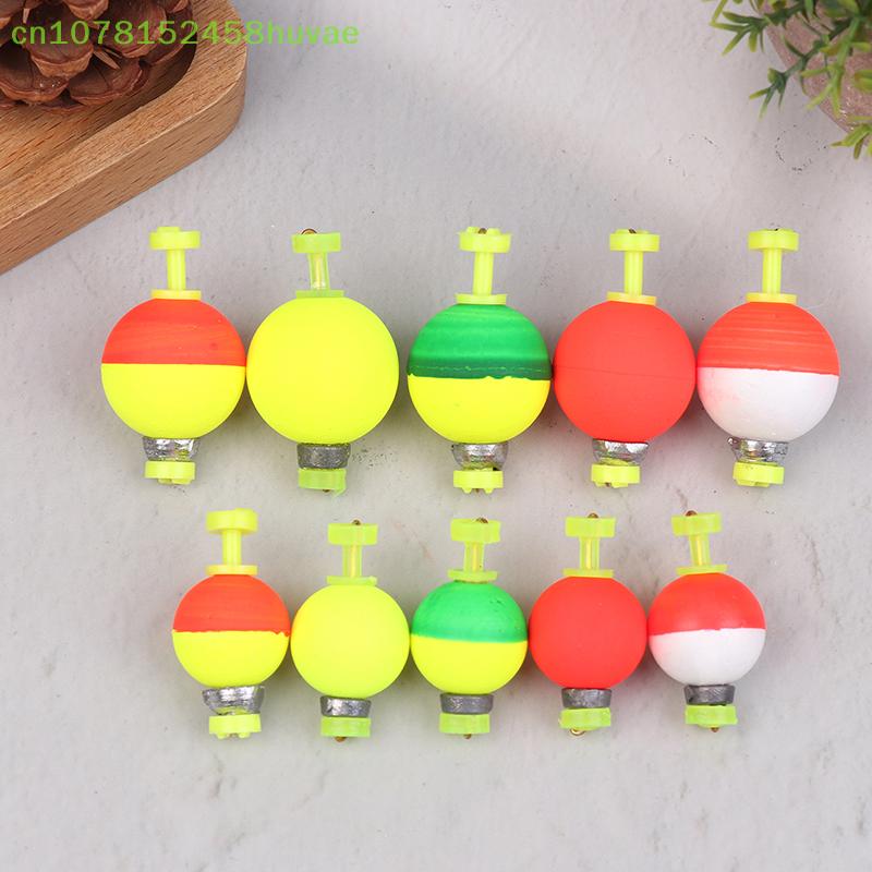 5 Pcs Snap-On Ball Fishing Bobber Floats Weighted Bobbers EVA Foam Corks For Crappie Bluegill Panfish Catfish