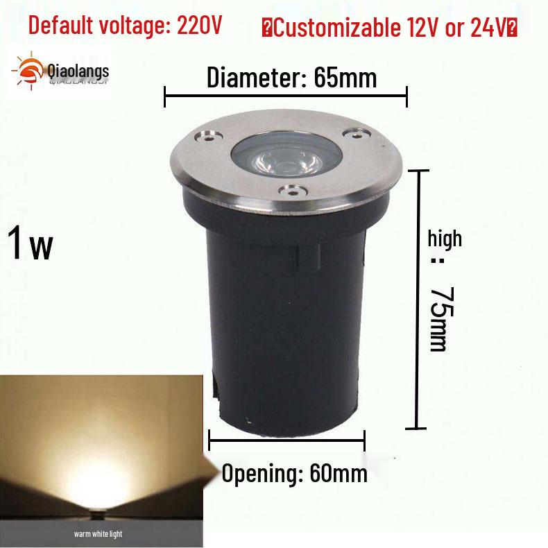 Waterproof Outdoor LED Ground Light for Courtyard or Park Warm Light