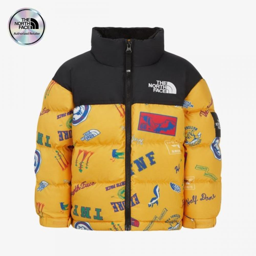 The North Face Kids Printed Nuptse Jacket Yew Nj1dr65u YELLOW/110