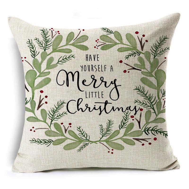 New Year Christmas Gift Elk Letter Sofa Cushion Linen Pillow Car Pillow Cover Premium Durable Quality Useful Practical
