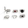 Hip-Hop Personality Oil-Drip Pentagram Ring Men's Trendy Fashion Personality Snake-Shaped Ring Men's Jewelry