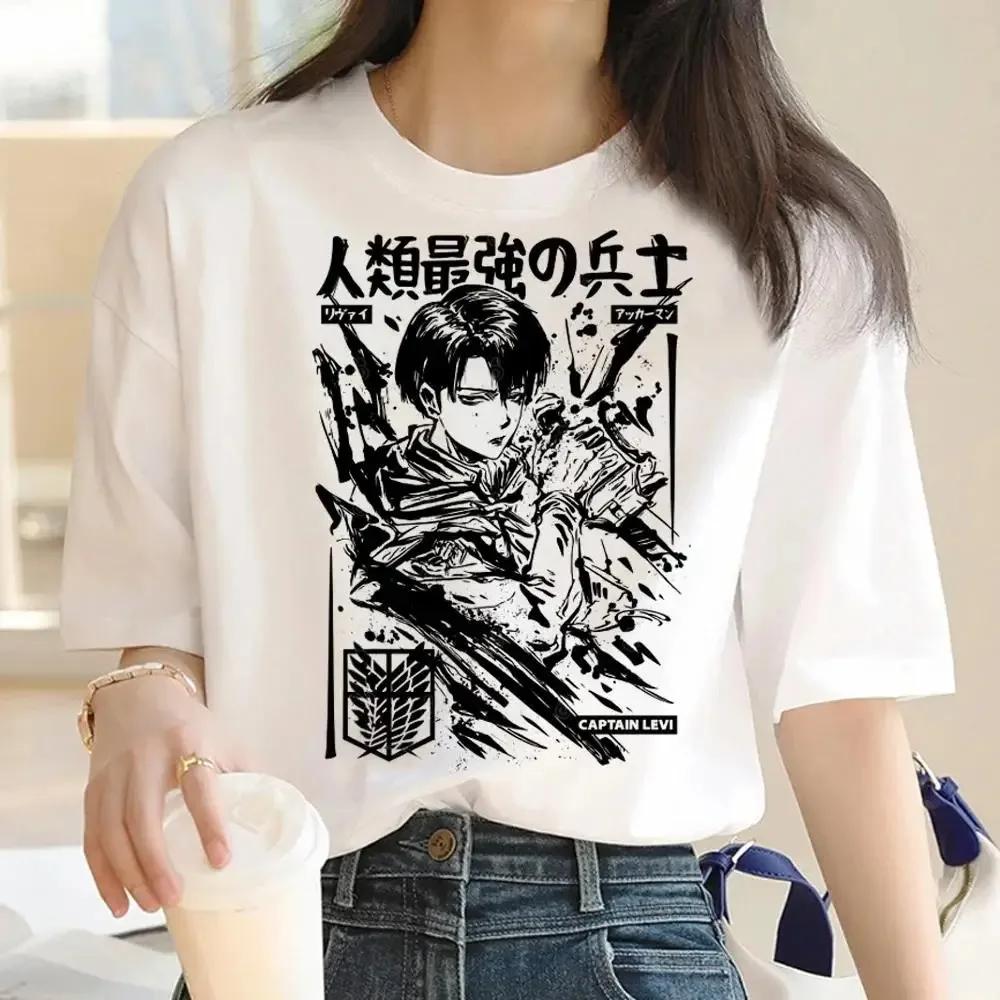2024 New Anime Attack Titan Graphic Printing Harajuku T-Shirt Casual Fashion Short Sleeve Plus Size T-Shirt Ladies Short Sleeve