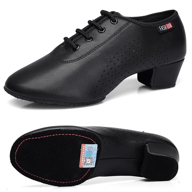 Women Latin Dance Shoes Ballroom PU Leather Ladies Girls Modern Jazz Dance Shoes Silver Black Salsa Dancing Shoes Teacher Shoe