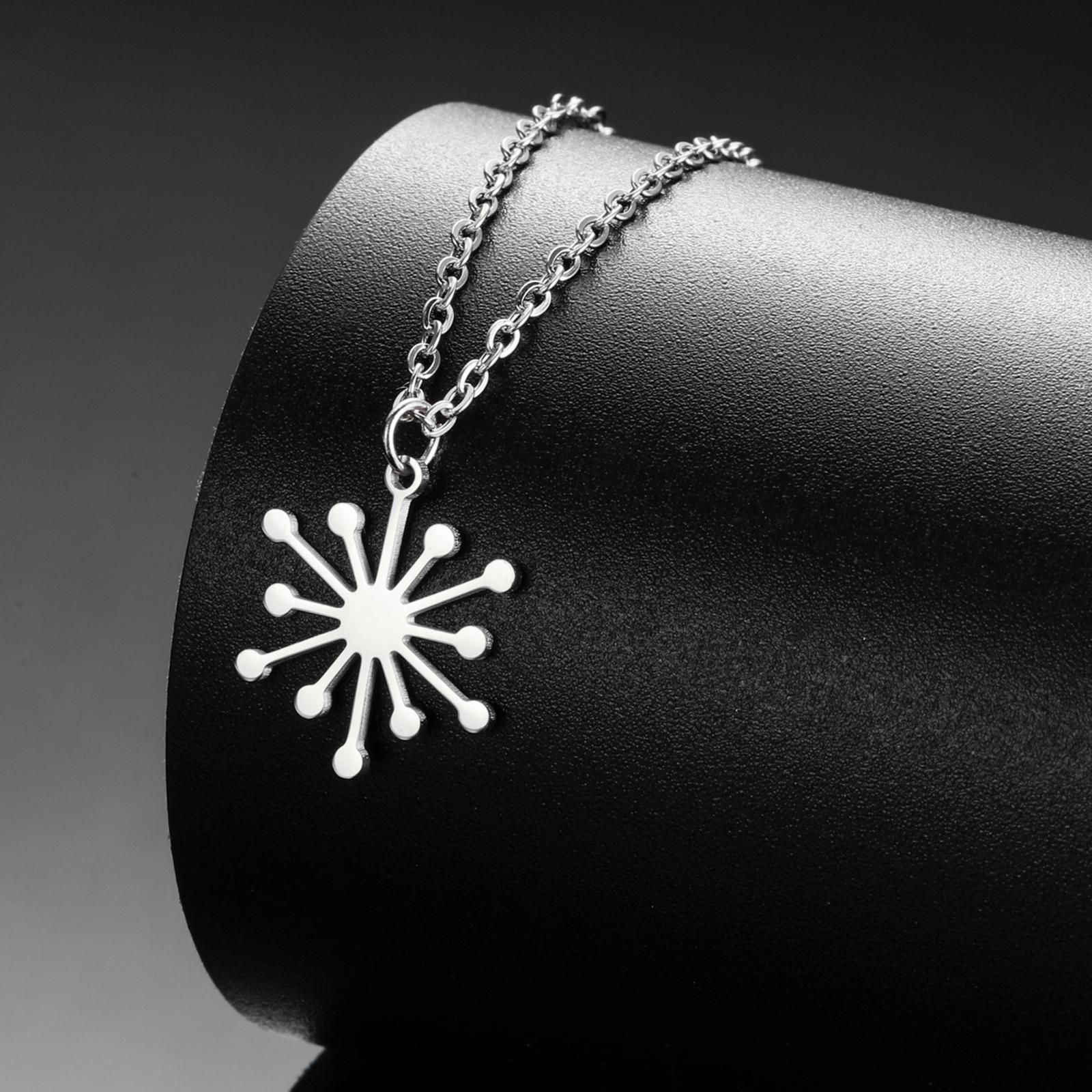 

Teamer Firework Stainless Steel Necklace for Women Vintage Aesthetic Geometric Pendant Necklaces Party Jewelry Birthday Gifts