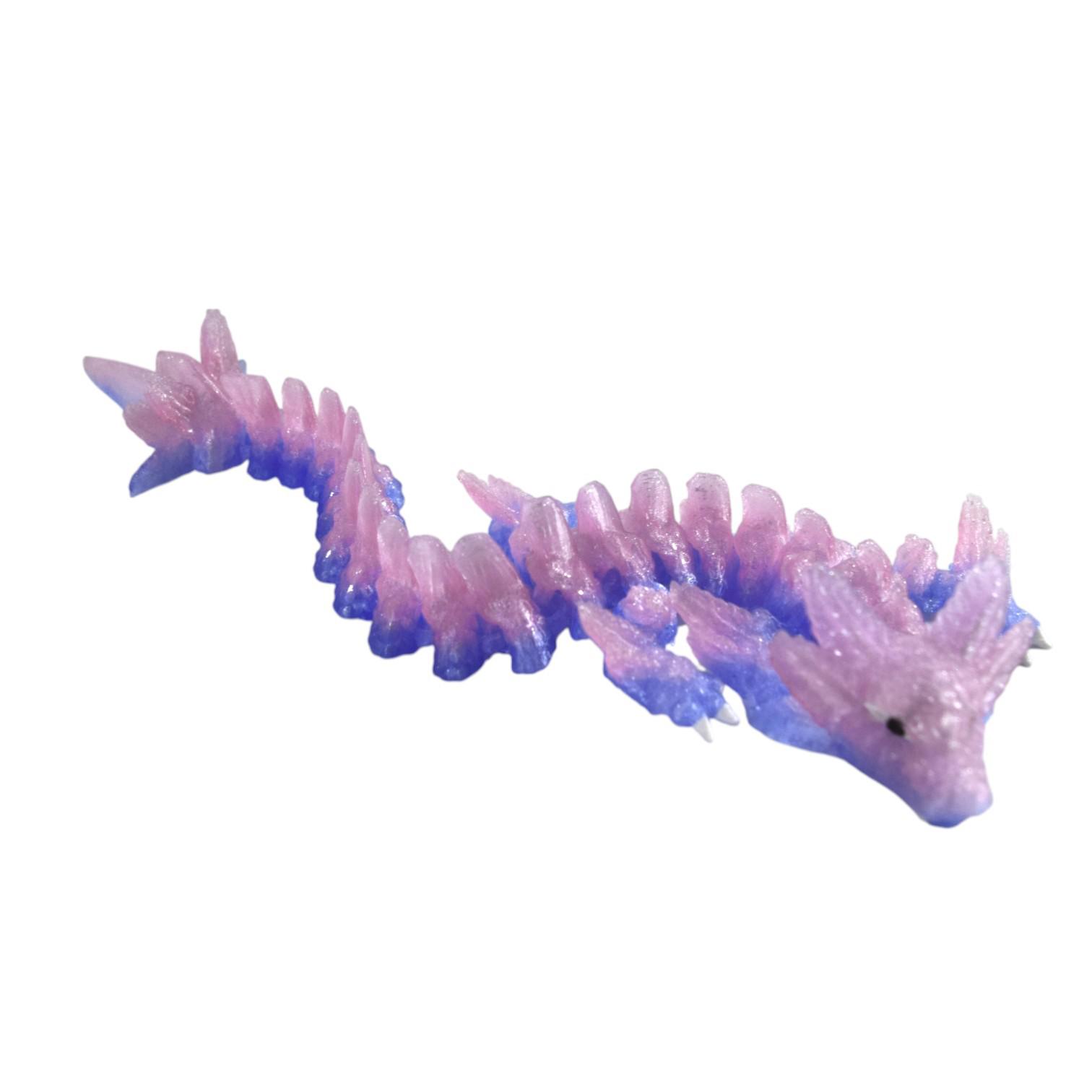 

Movable Joint Salamander Dragon Toy - 3D Printed Children s Gift Crystal Purple