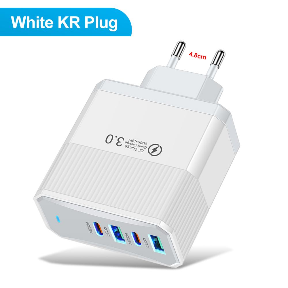 Celkový 100W 2USB 2PD Nabíječka Rychlá nabíječka pro iPhone 15 Pro Max Xiaomi 14 Oneplus 4 porty Cestovní zástrčka Adaptér pro rychlé nabíjení telefonu