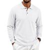 Men's Polo Collared Pocket Long Sleeve T-Shirt Solid Color Casual Top Casual Everyday Outfit