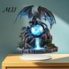 Acrylic Dragon Ornaments Fantasy Statue, Gothic Tabletop Figurine, Mythical Theme Room Decor Desktop Ornament for Office Bedroom Gaming Durable