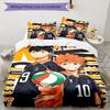 3pcs Haikyu Bedding Set Duvet Cover Closure Includes 1 Duvet Cover & 2 Pillowcases, Soft and Comfortable for All Seasons.