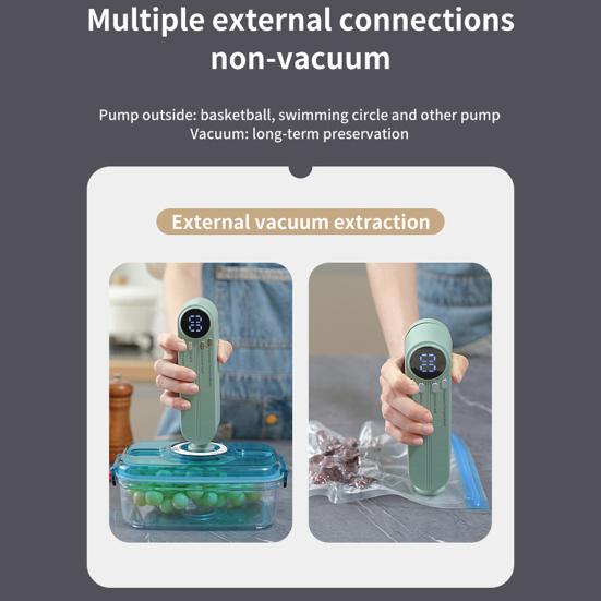 Mini Wireless Vacuum Sealer Portable Handheld 60kpa Strong Suction Fast Seal USB Rechargeable Food Sealing Machine