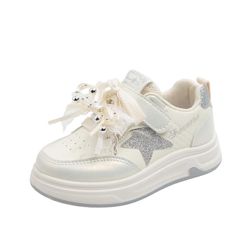 2026 Kids' Cartoon Board Shoes - Spring/Autumn, White Princess Sports Sneakers, Korean Style for Girls