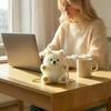 PP Cotton Samoyed Plush Ornaments Lifelike Samoyed Plush Toy  Backpack Decoration