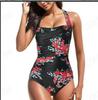 2023 Módní dámské jednodílné tankini plavky s volánky a odhalenými zády