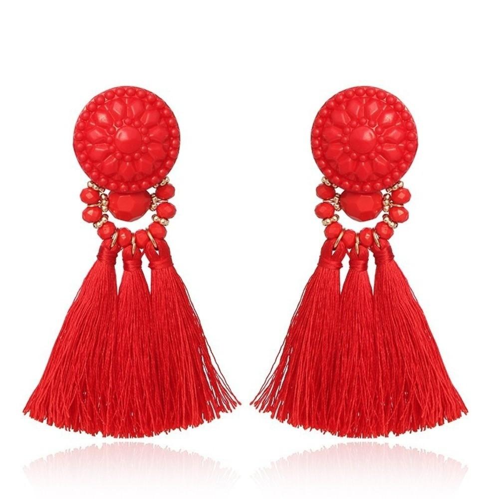 Neue Lange Quaste Geometrische Ohrringe Bunte Elegante Lange Ohrringe Böhmischer Stil Ohrring Damen