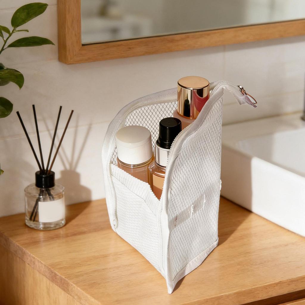 Toothbrush Pouch Stand Up Storage Pouch Waterproof Travel Toiletry Bag with Toothbrush Holder for Women Pen Bathroom Hotel