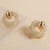A Pair of Stylish Golden Glass Inlaid Earrings That Are Elegant And Comfortable, Suitable for Various Skin Tones And Perfect for Parties