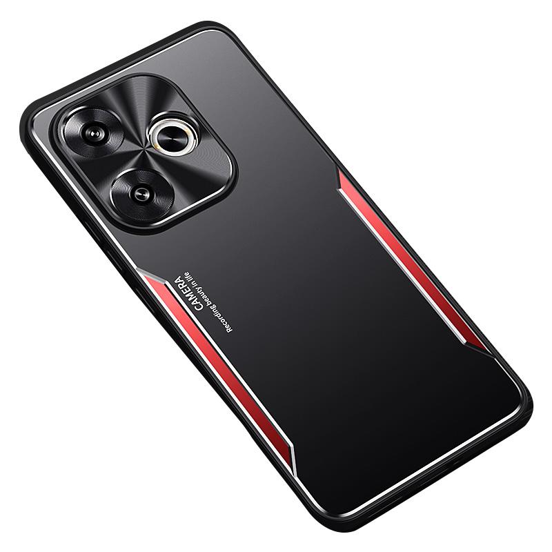 

For Xiaomi Poco F6 5G/Redmi Turbo 3 5G Case Aluminium Alloy+TPU Protective Phone Cover Red