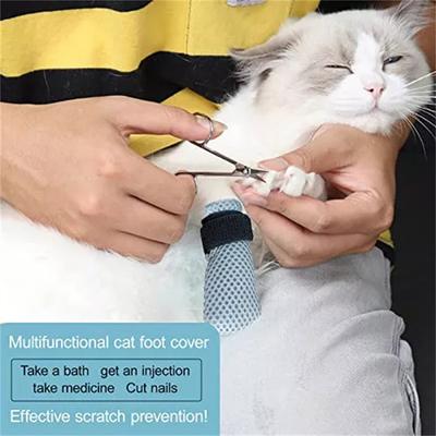 Anti-Scratch Biting Cat Shoes Pet Claw Cover Cat Bath Socks Claw Cover Anti-Figure Kitten Foot Cover Glove Artifact Nail Cover