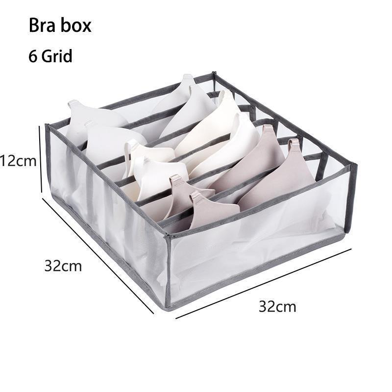 6/7/9/11 Grids Washable Jeans Compartment Storage Box Closet Clothes Drawer Mesh Separation Box Stacking Pants Storage Artifact