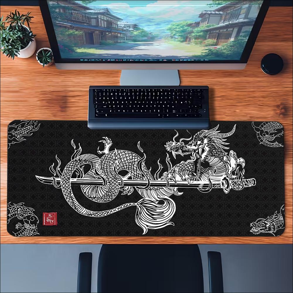 Oriental Dragon Art Large Desk Mat NonSlip Rubber Gaming Mouse Pad Keyboard Pad For Office Laptop Gamer Workstation