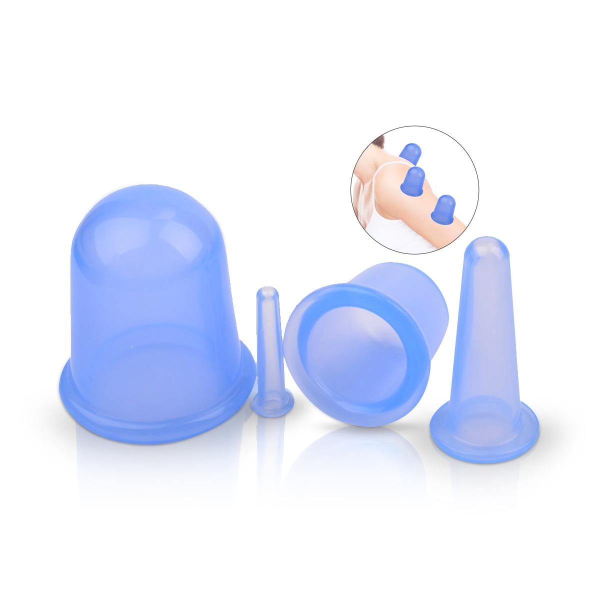 

Силиконовые массажные чашки для массажа лица лица 4 шт/ набор