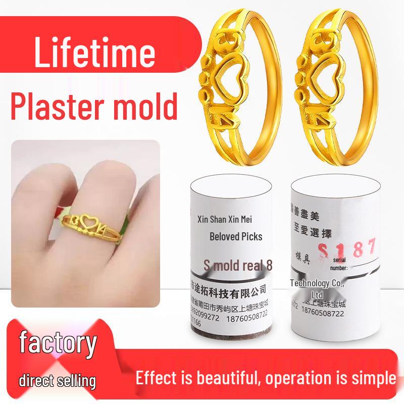 Heart-Shaped Gold & Silver Band Casting Mold for Jewelry Crafting