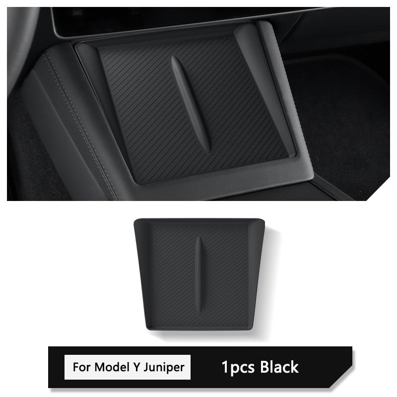For Tesla Model Y Juniper 2025 2026 Silicone Wireless Charging Pad Central Control Phone Charger Protective Non-slip Accessories