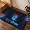 NSW Blues Personalized Crystal Velvet Carpet, Customized Name Text Soft Anti‑Slip Rug for Living Room Bedroom