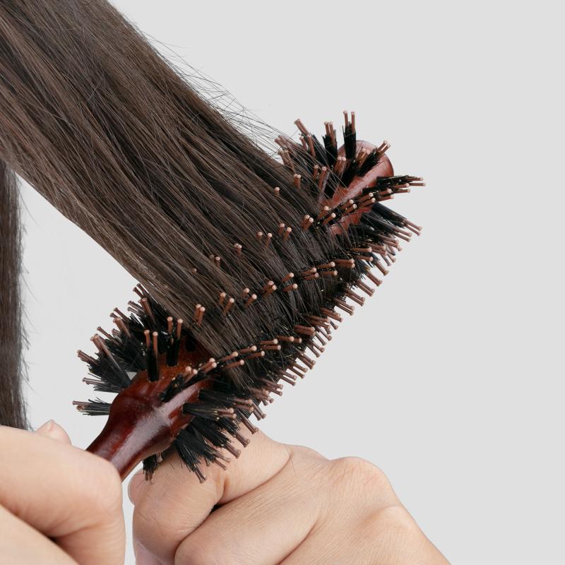 Anti-Static Wooden Handle Salon Styling Drying Tool Round Hairdressing Curling Massage Roller Comb For Real Hair Wigs Barber
