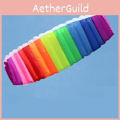 Lebhafter Regenbogen Doppelleiner Kitesurfing Stuntfallschirm für Outdoor-Spaß und Abenteuer