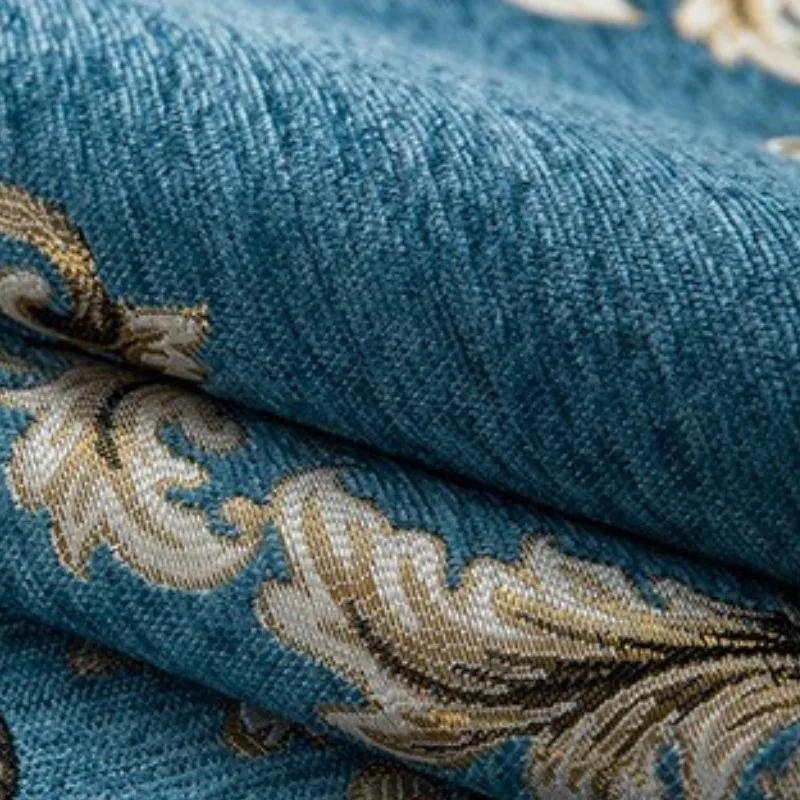 Copridivano in Ciniglia Stile Europeo Lussuoso Classico Ricamato Copridivano Jacquard Antiscivolo Morbido per Soggiorno Casa