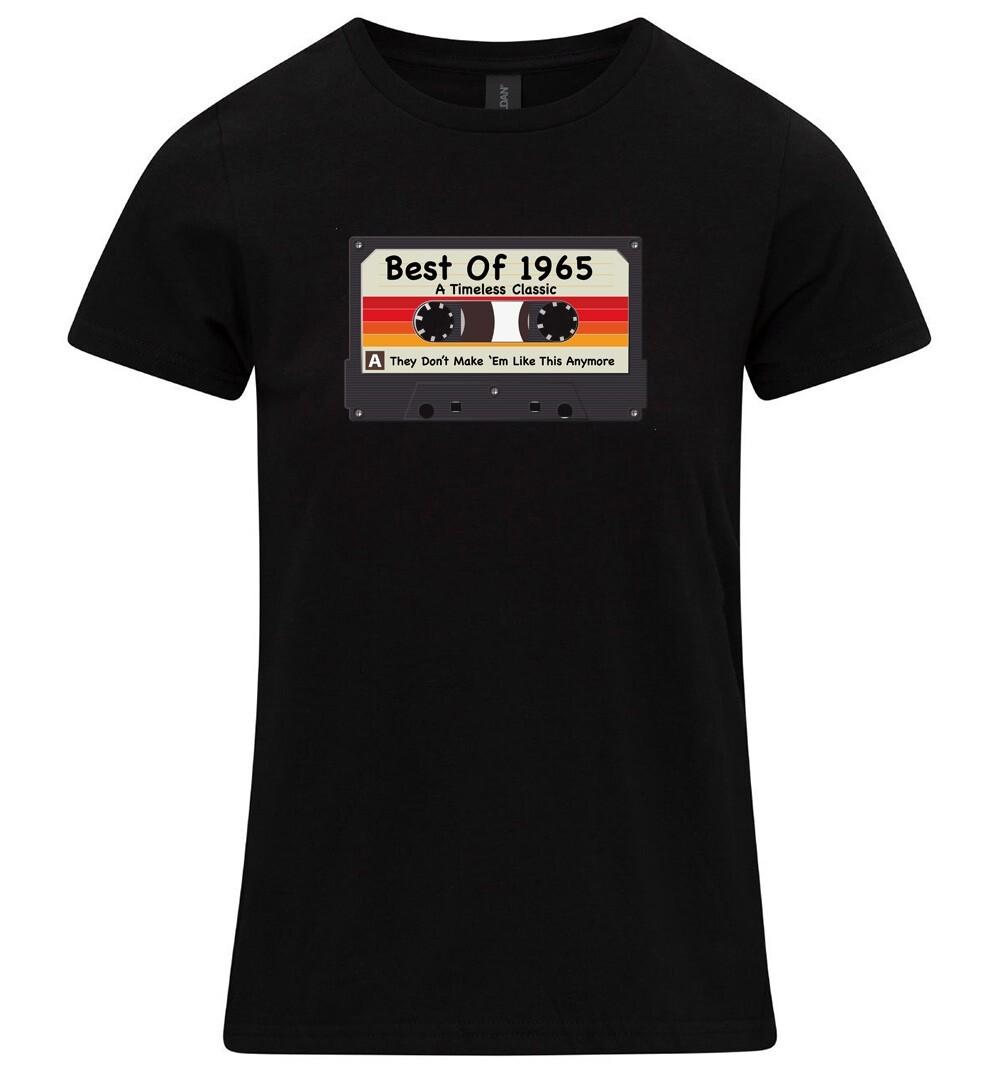 Womens 60th Birthday T-Shirt Mens Womens Tees Top Best 1965 Cassette Tape Music 60 Timeless Classic 2XL