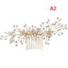 Women Gold Rhinestone Pearl Hair Comb Hair Clip Bridal Wedding Hair Accessories