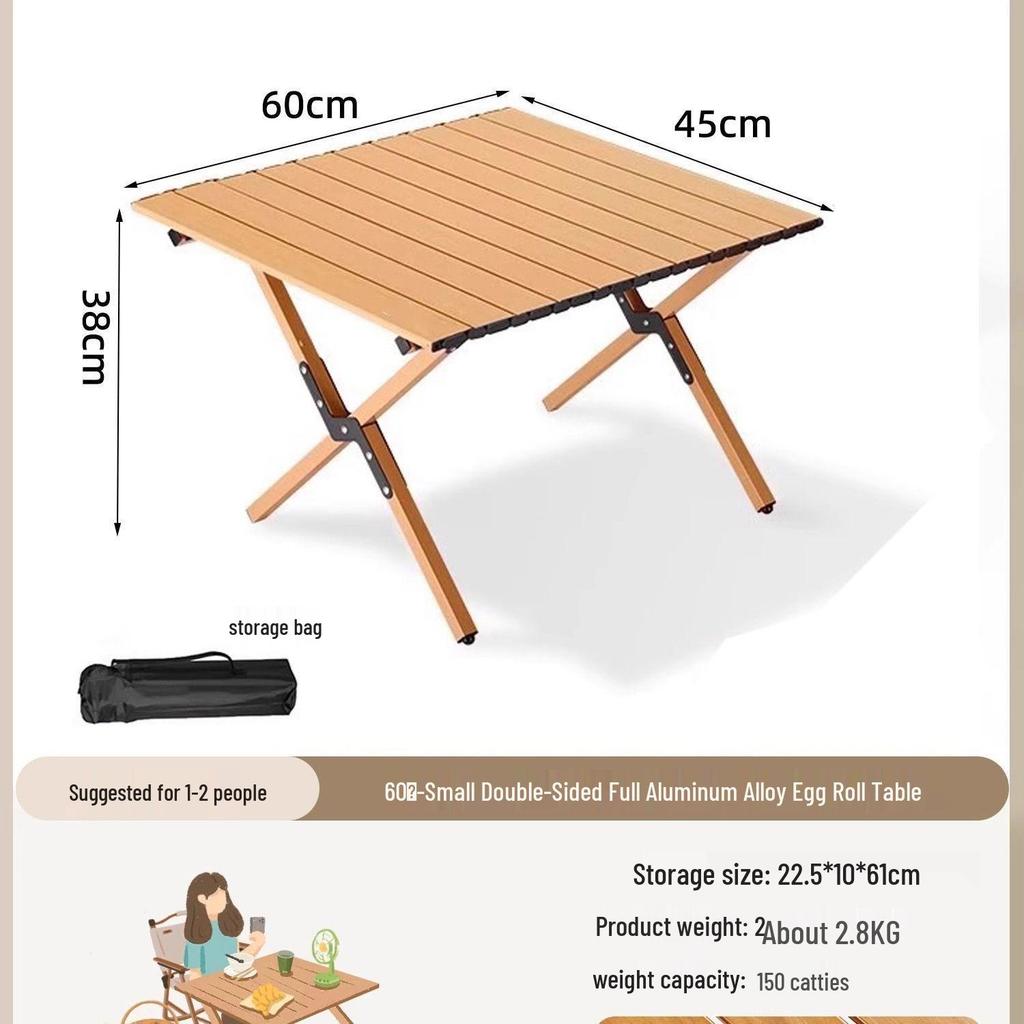 A1R Portable Roll-up Folding Picnic Table & Chair Set for Outdoor Camping.