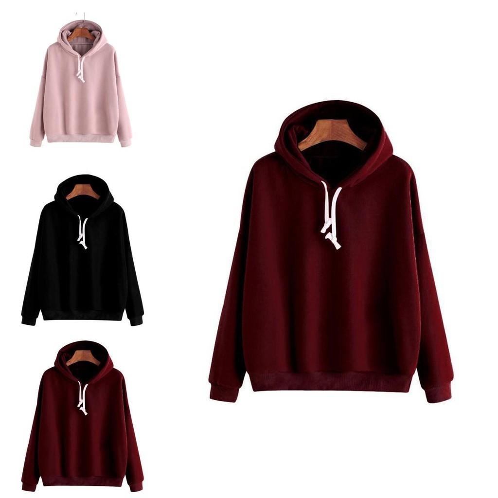 Trendy Men Women Pullover Hoodie Versatile Solid Color Casual Sweatshirt For Everyday Wear