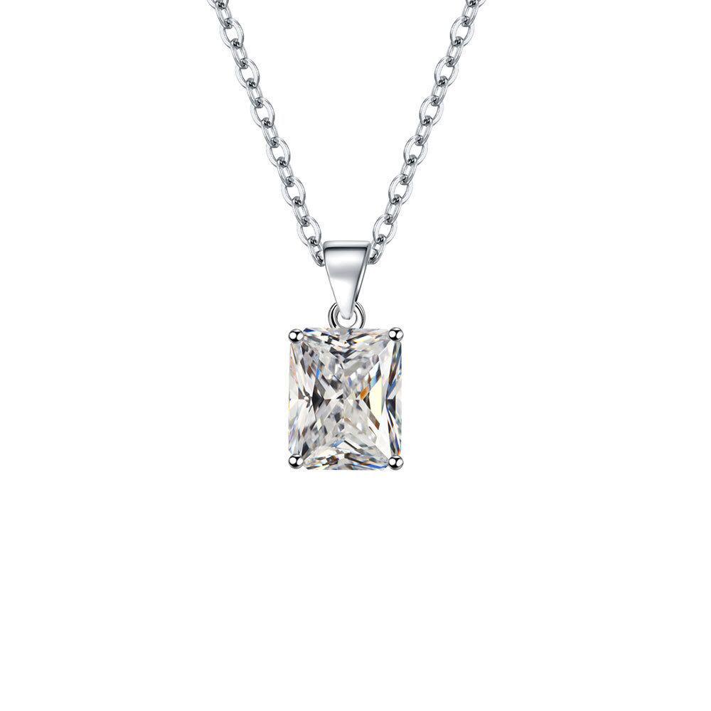 Set di Gioielli Romantici di Nicchia: Anello Rettangolare, Orecchini Quadrati, Collana con Pendente