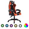 Day and Night - Day and Night Gaming Chair with RGB LED Lights Orange and Black Synthetic Leather
