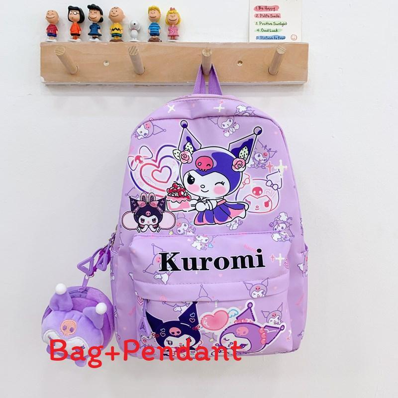 Zainetto per Bambini con Stampa Cartoon Hello Kitty Kuromi in Nylon Traspirante per l'Asilo