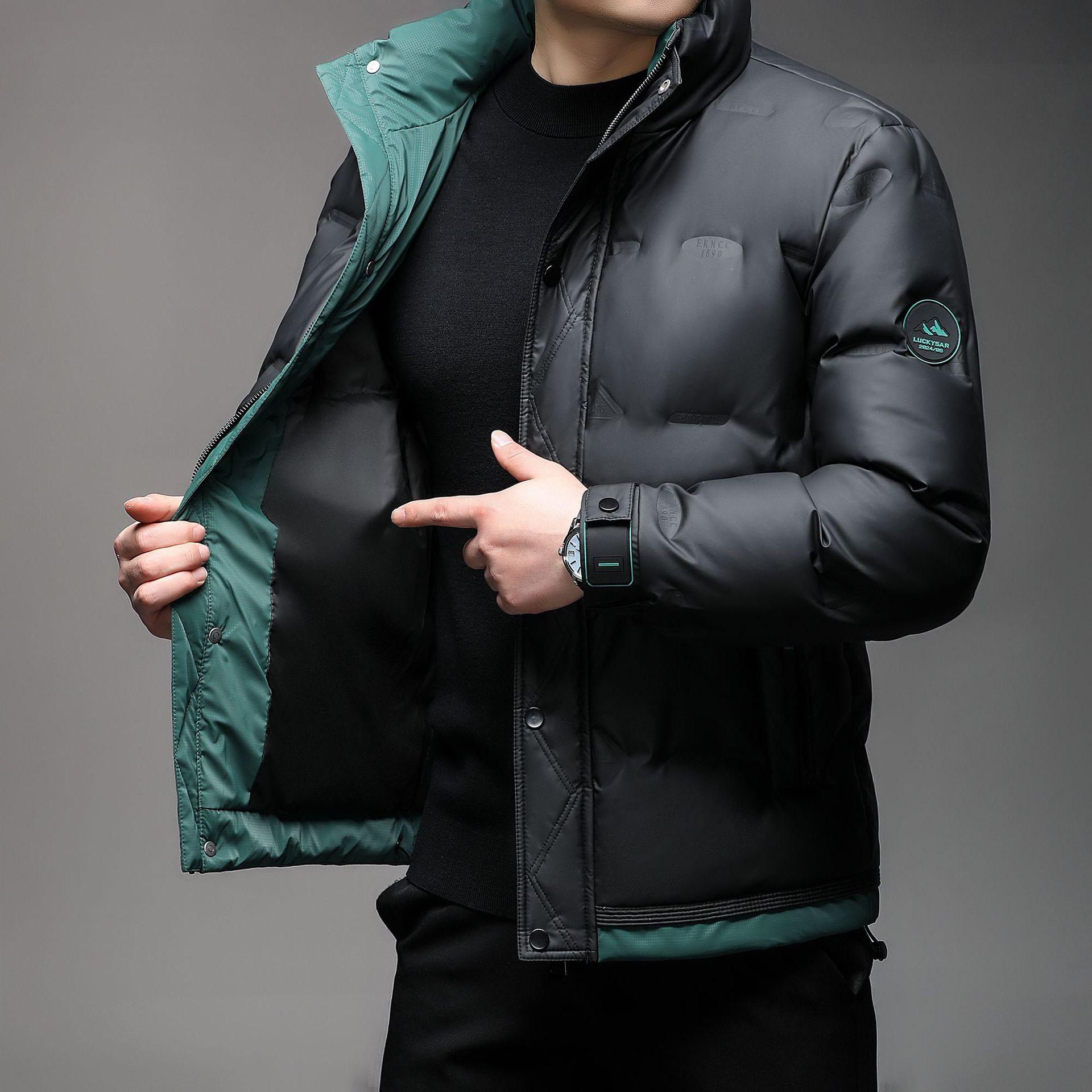 Stand-Up Collar Down Jacket Men`S Short