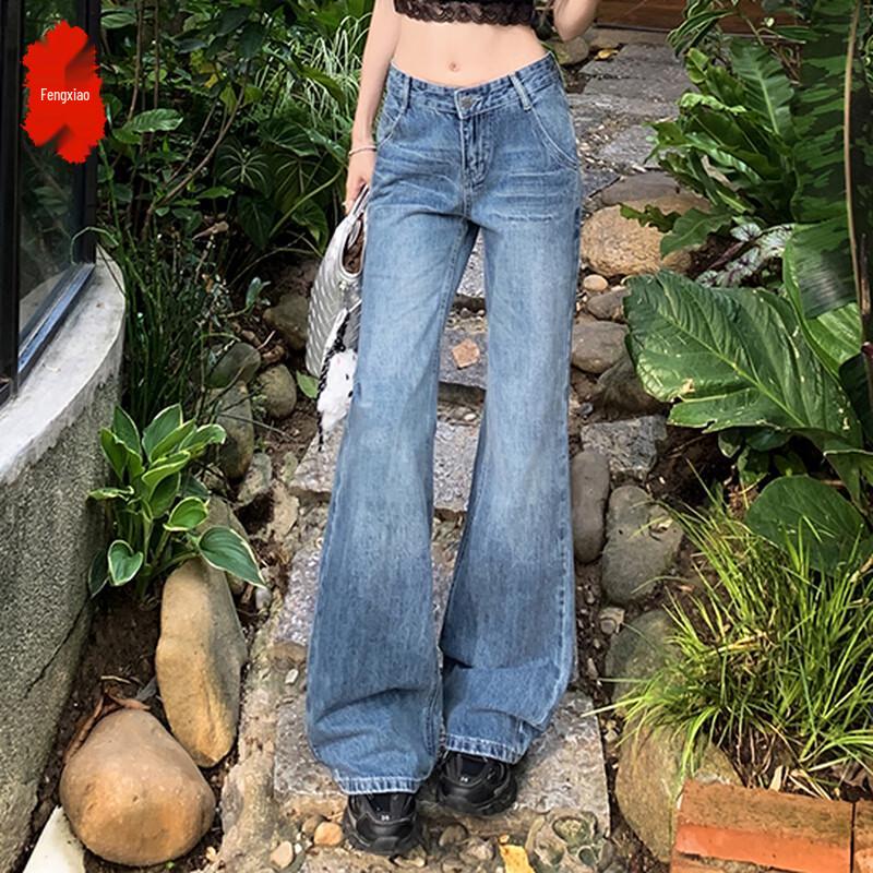 

Women s Retro High Waist Wide Leg Flare Jeans L